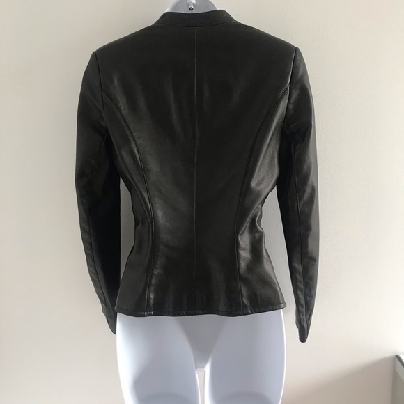 Sandra Angelozzi Black Real Leather Jacket Y2K - Picture 10 of 16